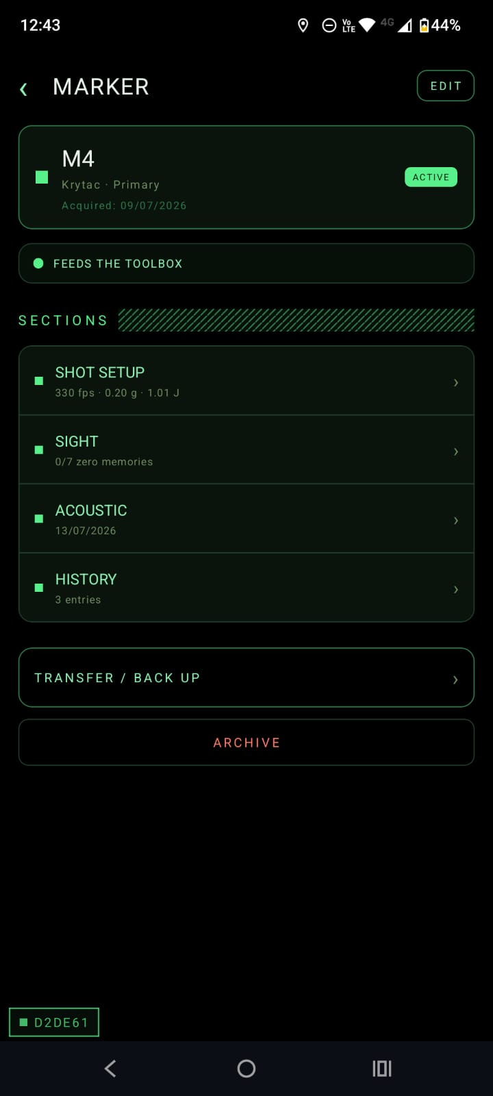 Marker service record